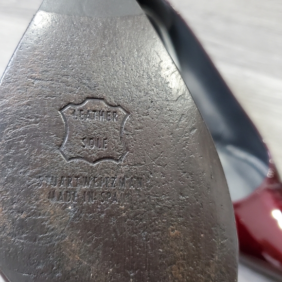 Stuart Weitzman Burgundy Patent Leather Pointy Toe Pumps - Picture 8 of 9